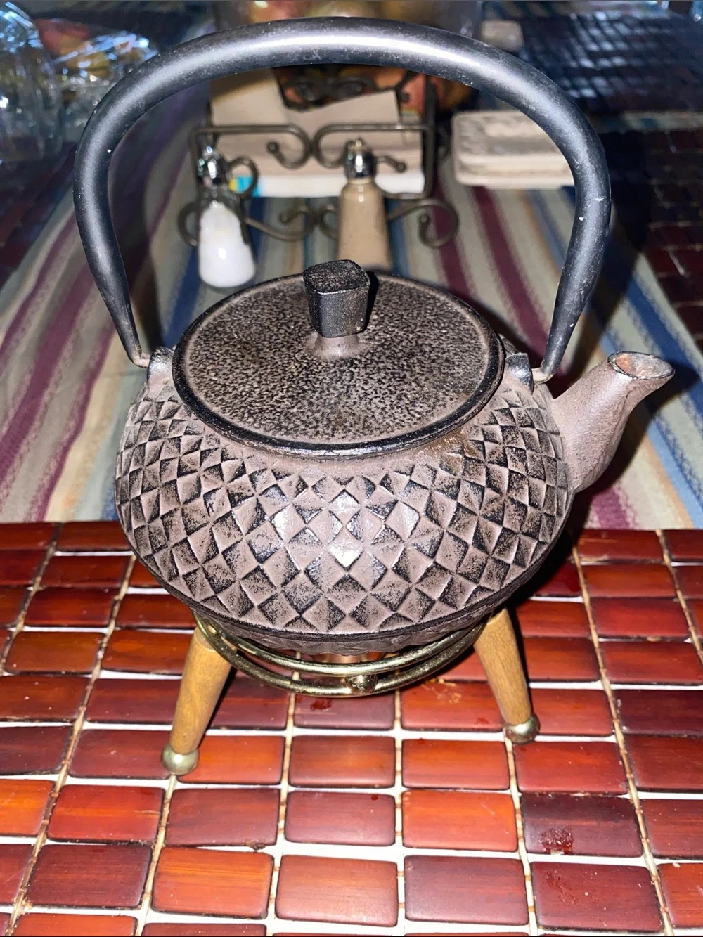 Vintage Japanese Cast Iron Teapot (stand not included)